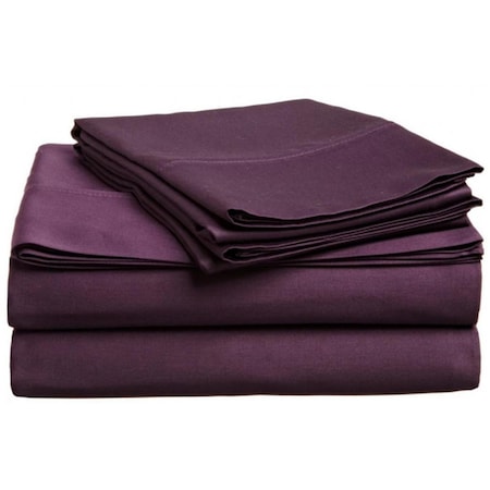 400 Thread Count Egyptian Cotton Full Sheet Set Solid Plum